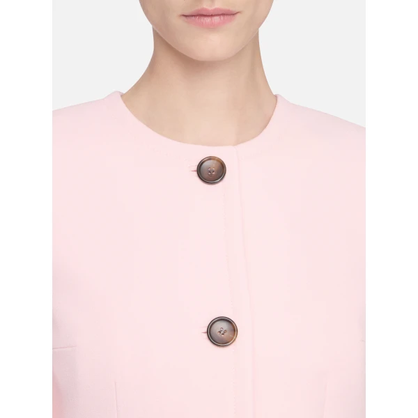 Emilia Wickstead Lizette Jacket in Light Pink Single Wool Crepe, view 5