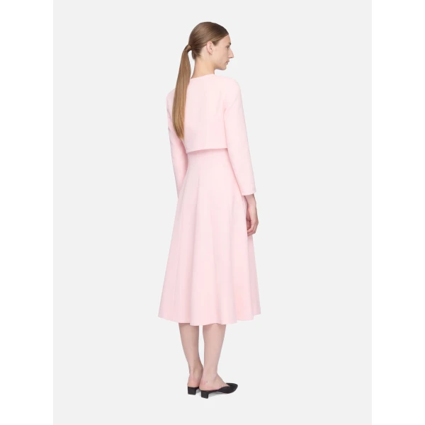 Emilia Wickstead Lizette Jacket in Light Pink Single Wool Crepe, view 7