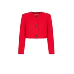 Emilia Wickstead Lizette Jacket in Red Single Wool Crepe