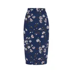 Emilia Wickstead Lorelei Skirt in Midnight Magnolia Print Taffeta Faille