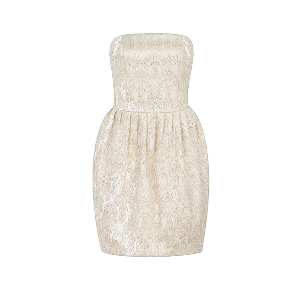 Emilia Wickstead Lowe Mini Dress in Gold Metallic Jacquard