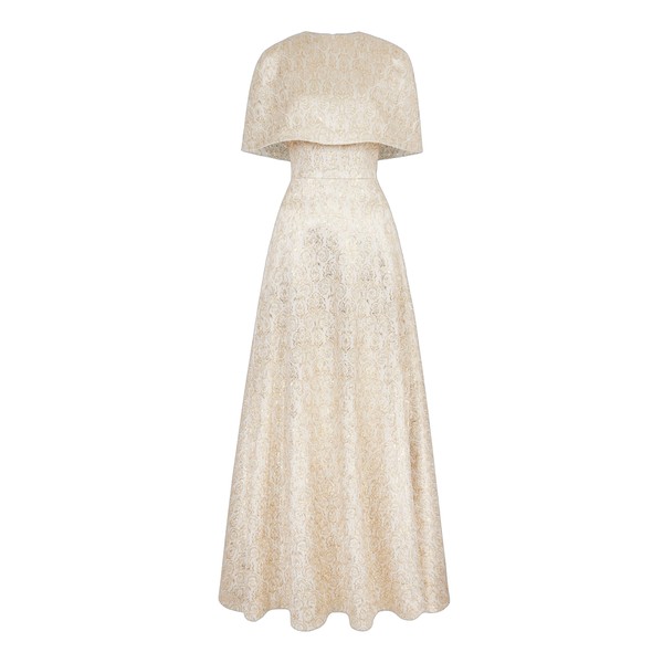 Emilia Wickstead Lucretia Dress in Gold Metallic Jacquard