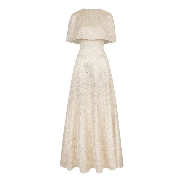 Emilia Wickstead Lucretia Dress in Gold Metallic Jacquard