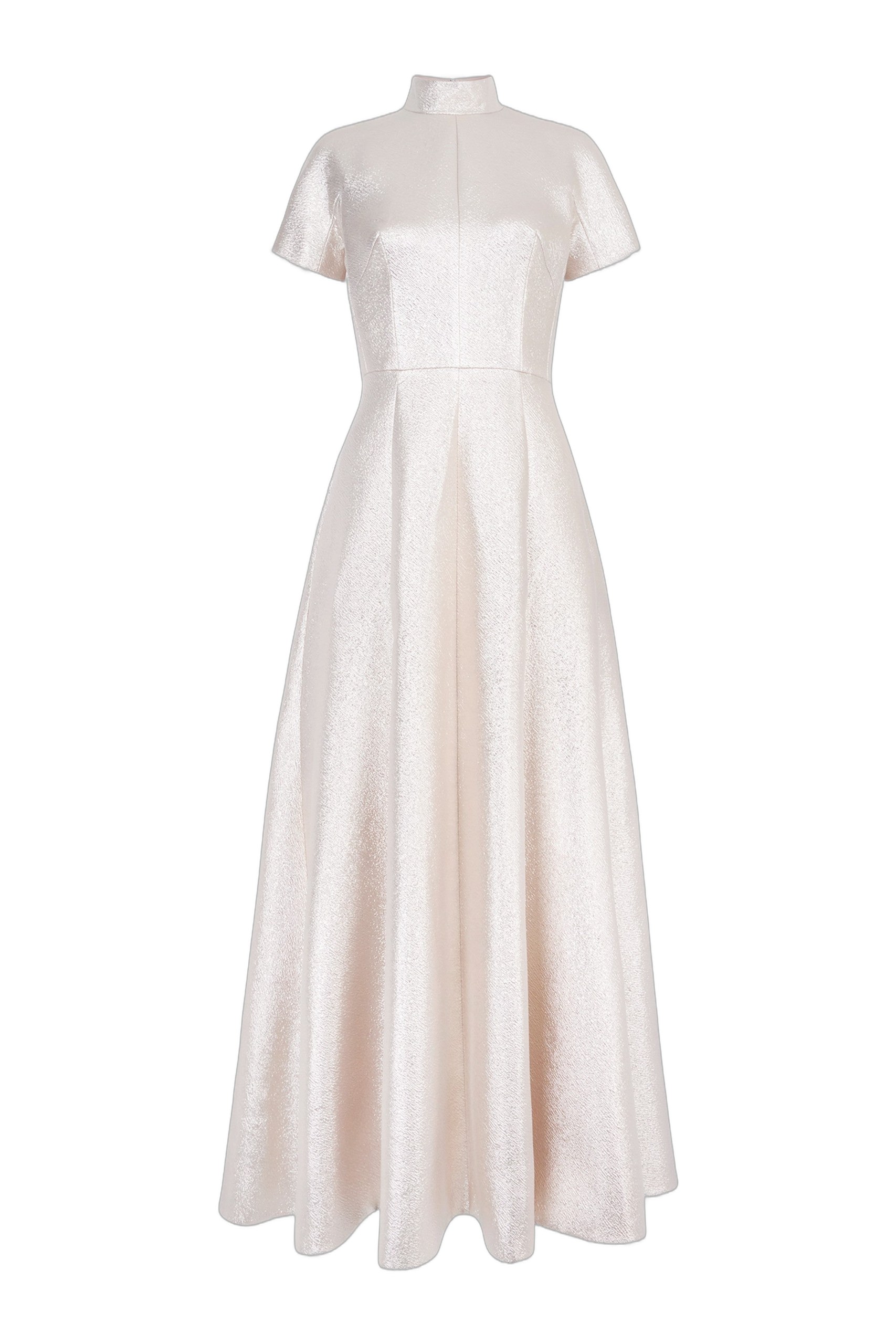 Emilia Wickstead Malinda Dress in Champagne Metallic Cloque