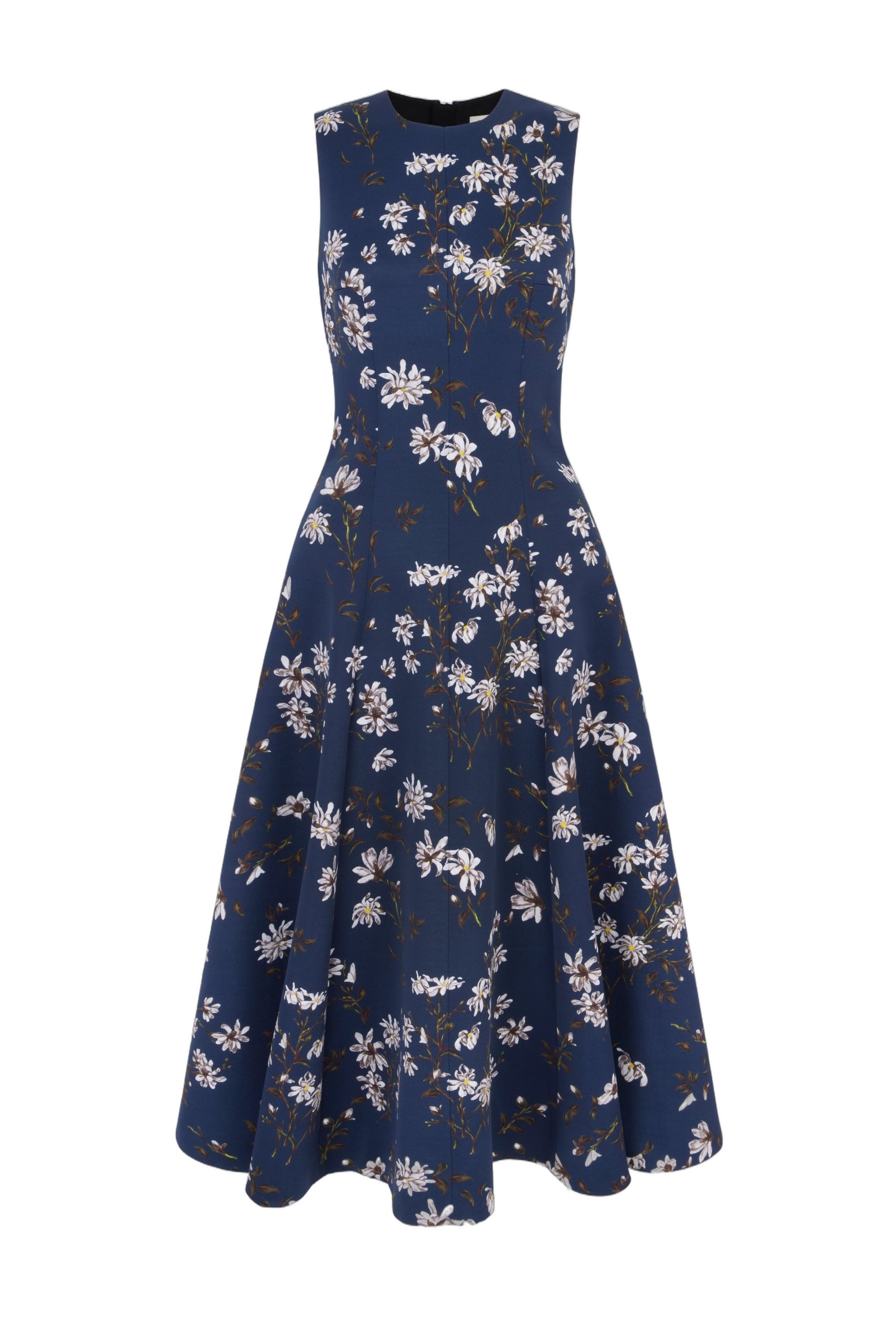 Emilia Wickstead Mara Dress in Midnight Magnolia Taffeta Faille