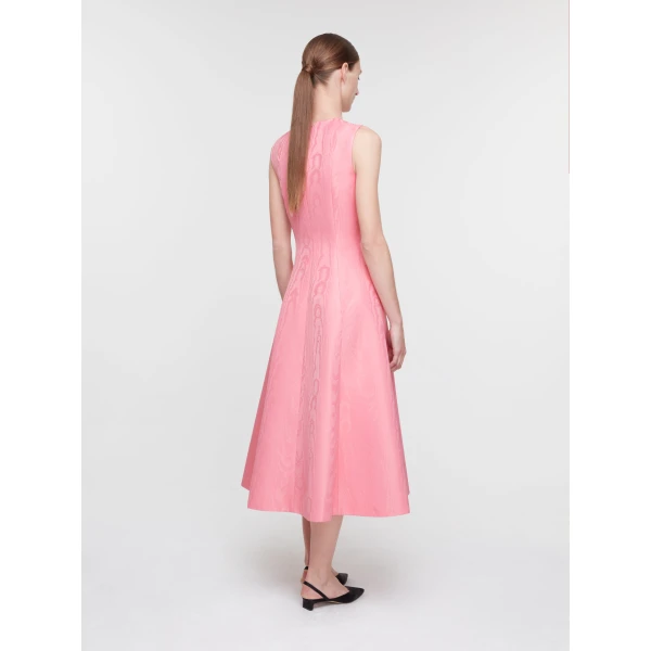 Emilia Wickstead Mara Dress in Pink Moire Mikado, view 4