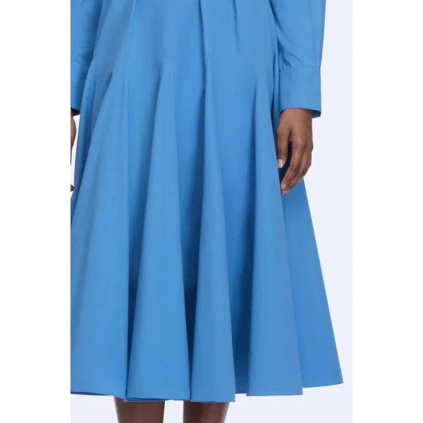 Emilia Wickstead Marione Dress in Blue Cotton Poplin, view 5