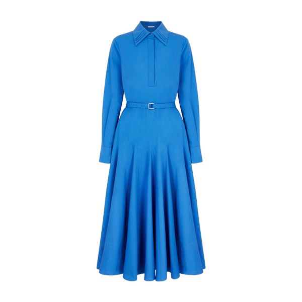 Emilia Wickstead Marione Dress in Blue Cotton Poplin