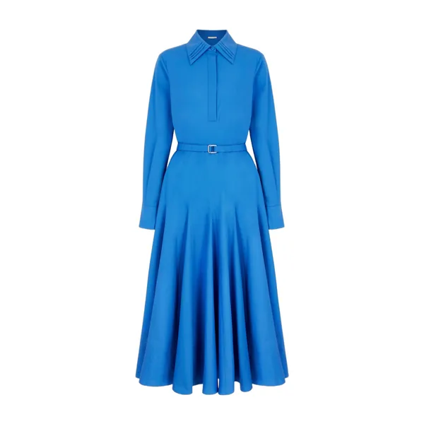 Emilia Wickstead Marione Dress in Blue Cotton Poplin