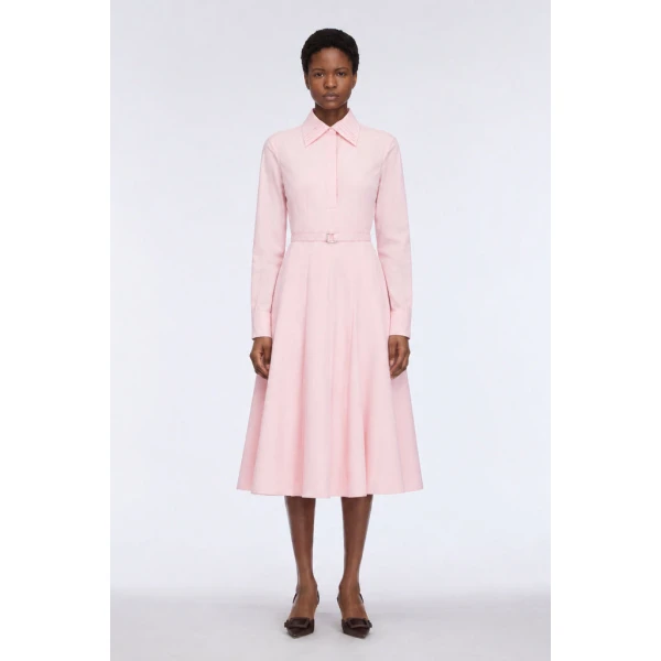 Emilia Wickstead Marione Dress in Pink Cotton Poplin, view 4