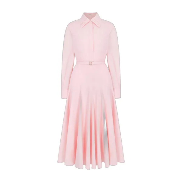 Emilia Wickstead Marione Dress in Pink Cotton Poplin