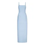 Emilia Wickstead Megara Dress in Icy Blue Embossed Cloque