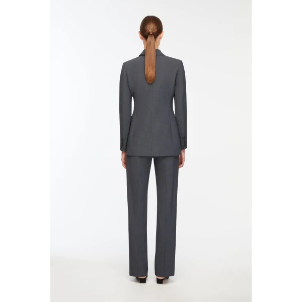 Emilia Wickstead Meredith Jacket in Charcoal Summer Wool, view 4