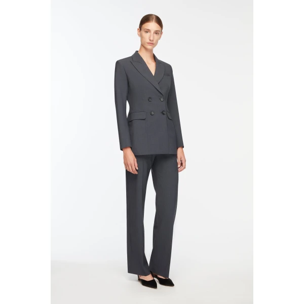 Emilia Wickstead Meredith Jacket in Charcoal Summer Wool, view 5
