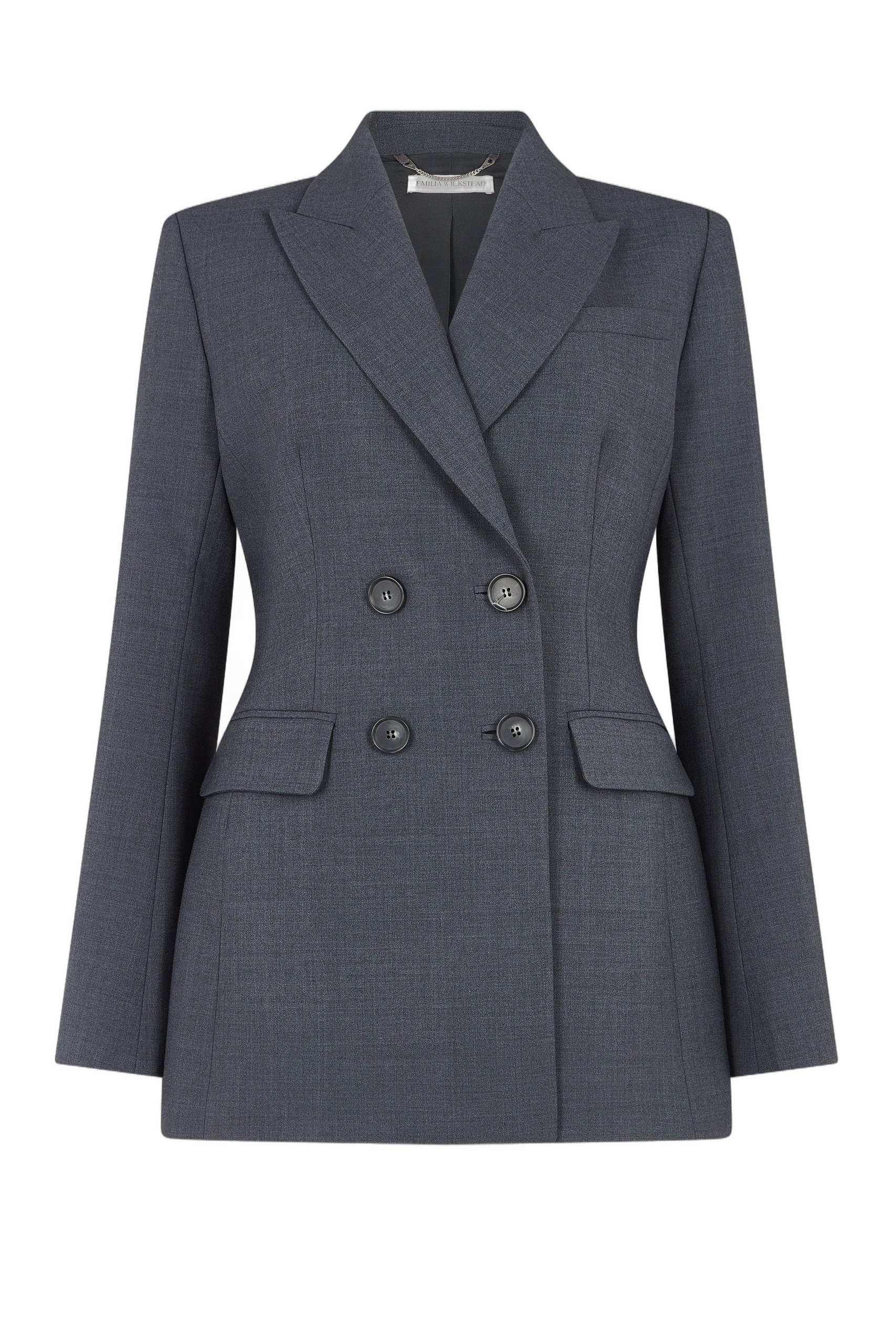 Emilia Wickstead Meredith Jacket in Charcoal Summer Wool