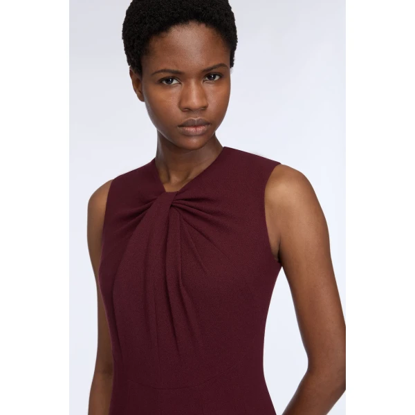 Emilia Wickstead Meryl Dress in Plum Single Wool Crepe, view 4