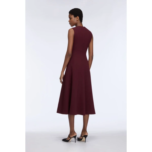 Emilia Wickstead Meryl Dress in Plum Single Wool Crepe, view 5