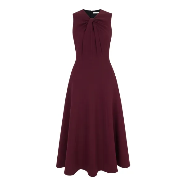 Emilia Wickstead Meryl Dress in Plum Single Wool Crepe