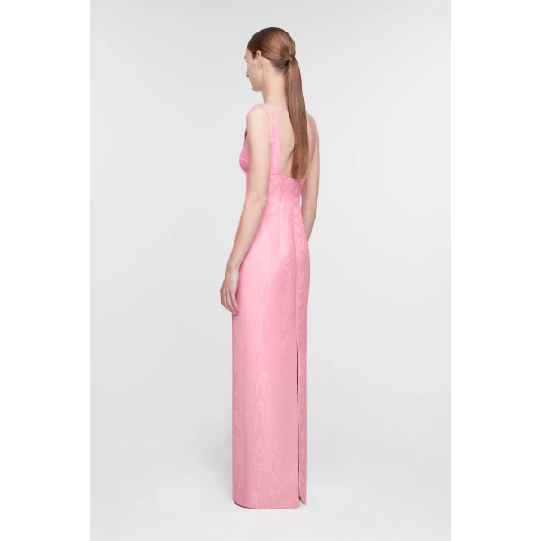 Emilia Wickstead Micheline Dress in Pink Moire Mikado, view 4
