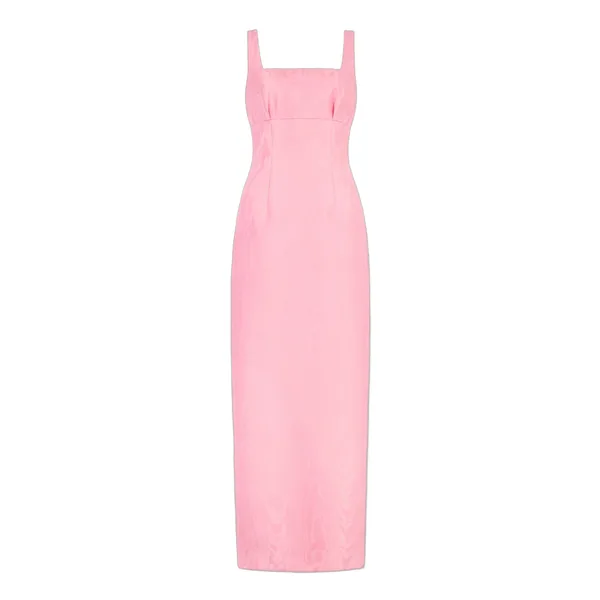 Emilia Wickstead Micheline Dress in Pink Moire Mikado