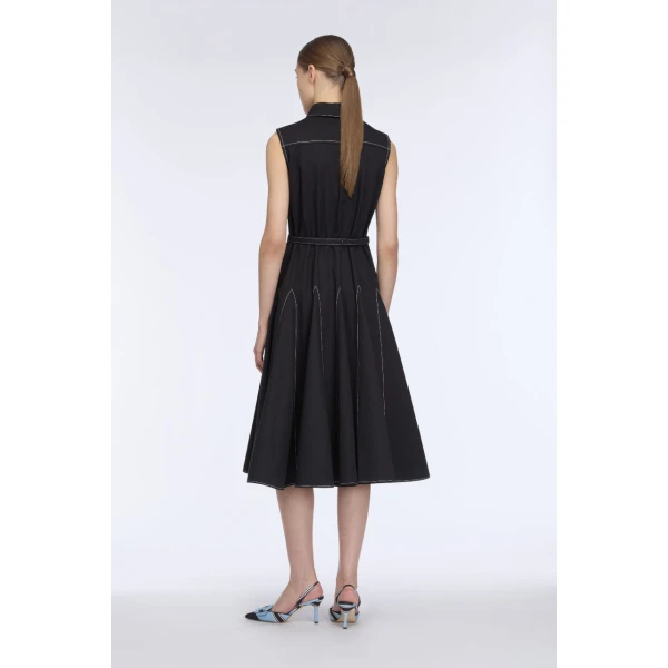 Emilia Wickstead Monique Dress in Black Denim, view 5
