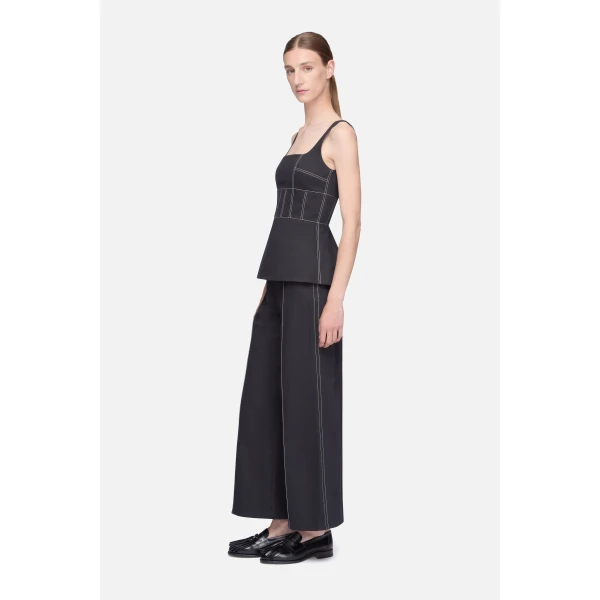 Emilia Wickstead Narran Top in Black Denim, view 4
