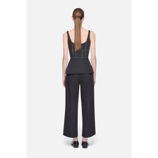 Emilia Wickstead Narran Top in Black Denim, view 5
