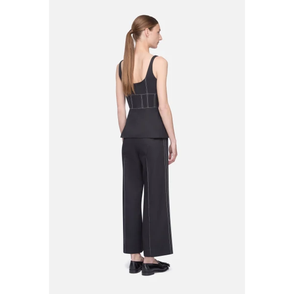 Emilia Wickstead Narran Top in Black Denim, view 7