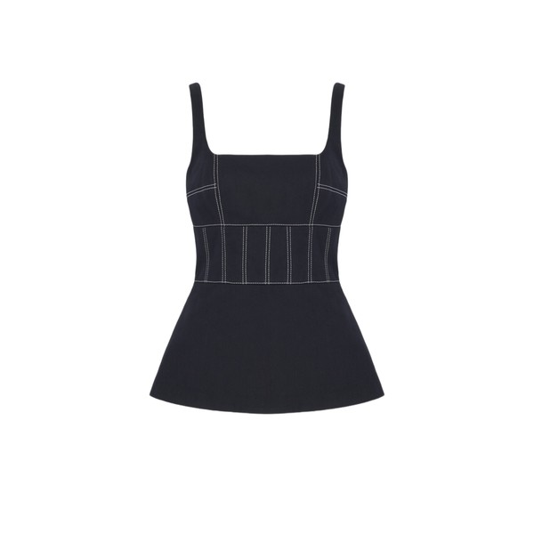 Emilia Wickstead Narran Top in Black Denim