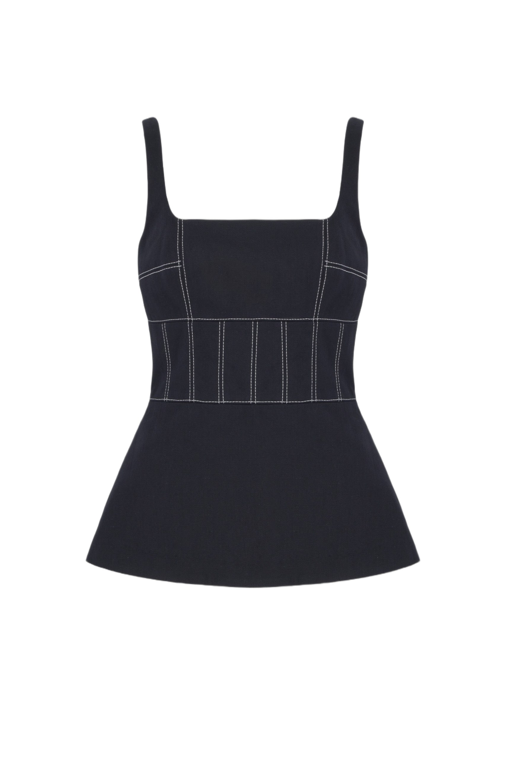 Emilia Wickstead Narran Top in Black Denim