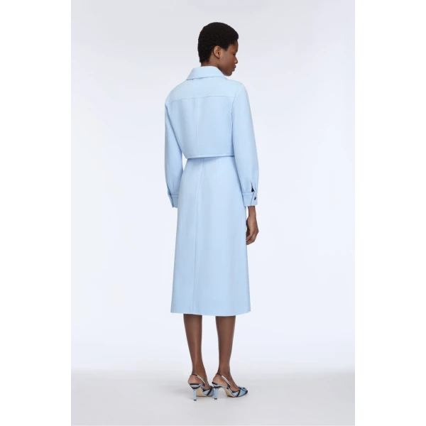 Emilia Wickstead Nics Jacket in Icy Blue Denim, view 5