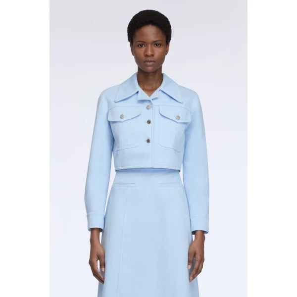Emilia Wickstead Nics Jacket in Icy Blue Denim, view 6