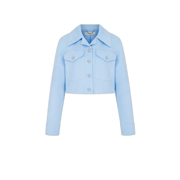 Emilia Wickstead Nics Jacket in Icy Blue Denim