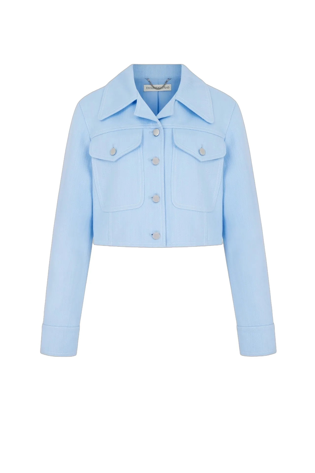 Emilia Wickstead Nics Jacket in Icy Blue Denim