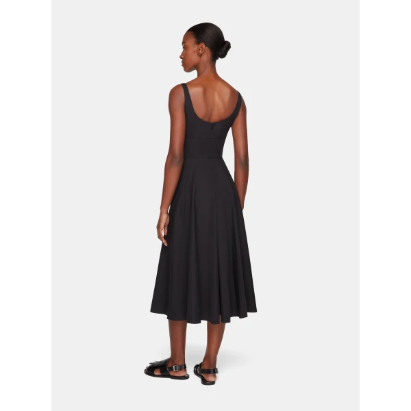 Emilia Wickstead Nikush Dress in Black Cotton Poplin, view 2