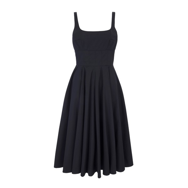 Emilia Wickstead Nikush Dress in Black Cotton Poplin