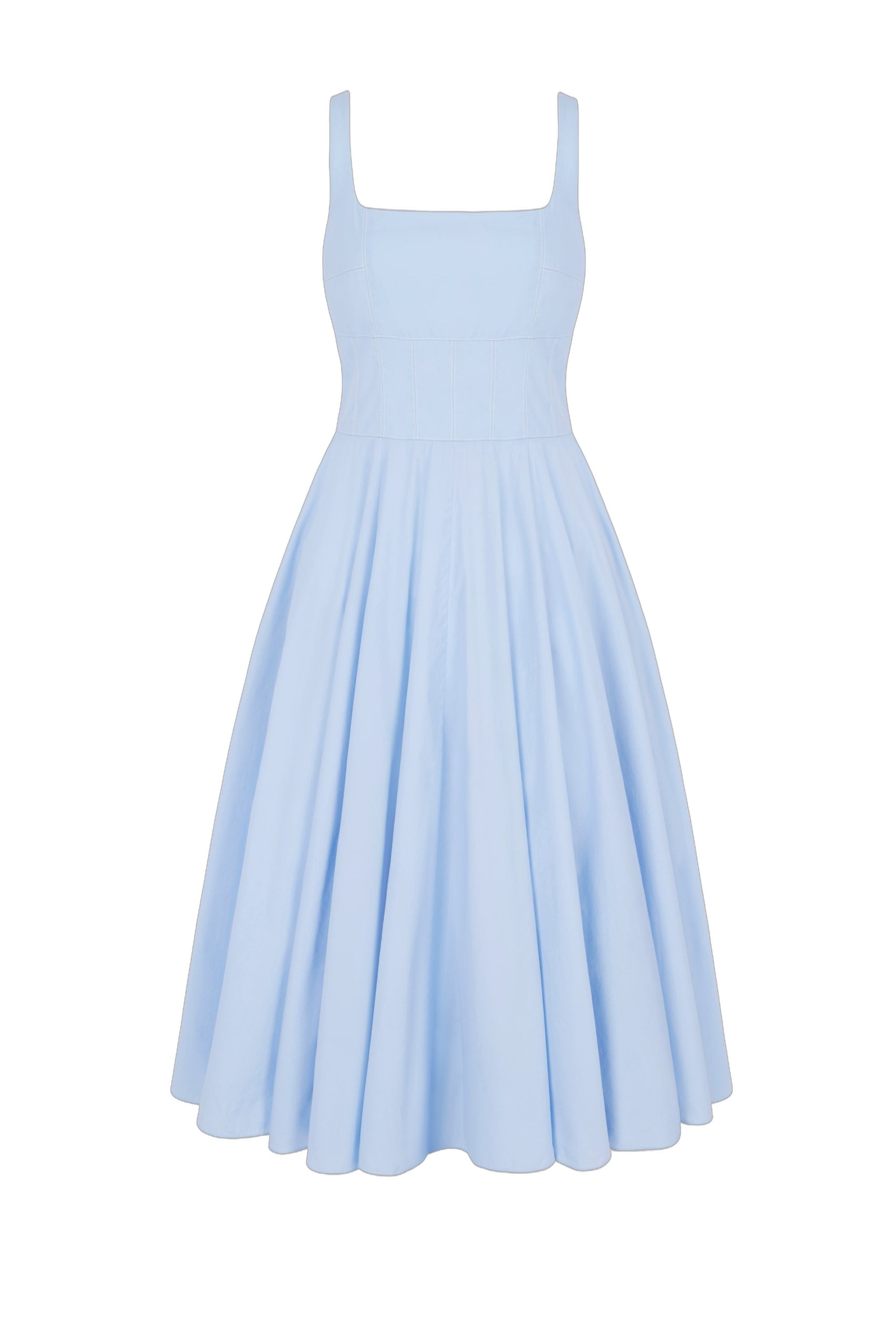 Emilia Wickstead Nikush Dress in Icy Blue Denim