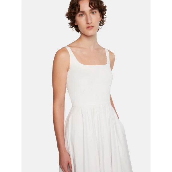 Emilia Wickstead Nikush Dress in White Cotton Poplin, view 2