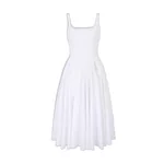 Emilia Wickstead Nikush Dress in White Cotton Poplin