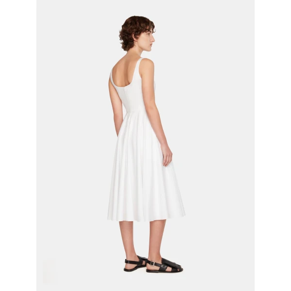 Emilia Wickstead Nikush Dress in White Cotton Poplin, view 4