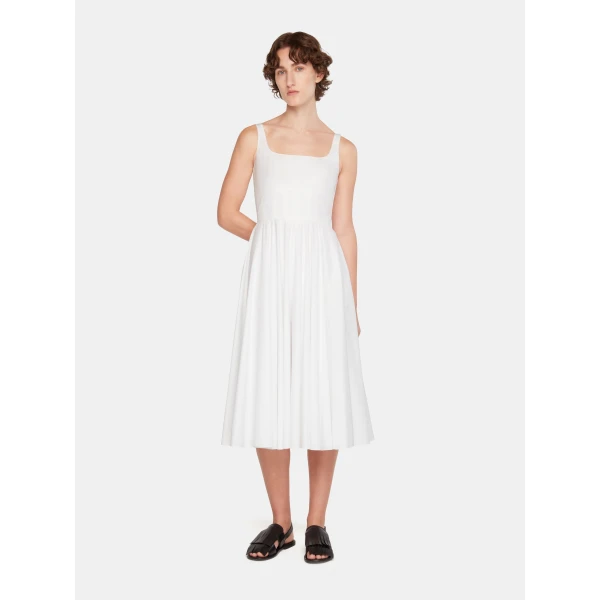 Emilia Wickstead Nikush Dress in White Cotton Poplin, view 5