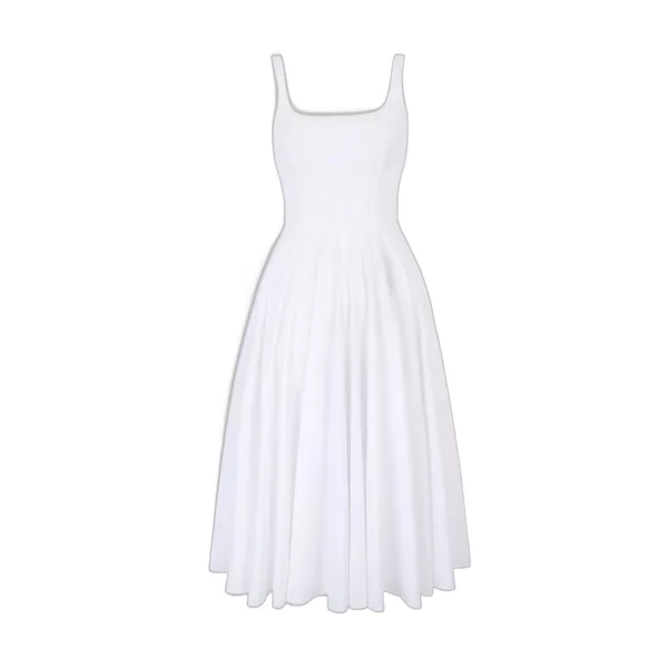 Emilia Wickstead Nikush Dress in White Cotton Poplin