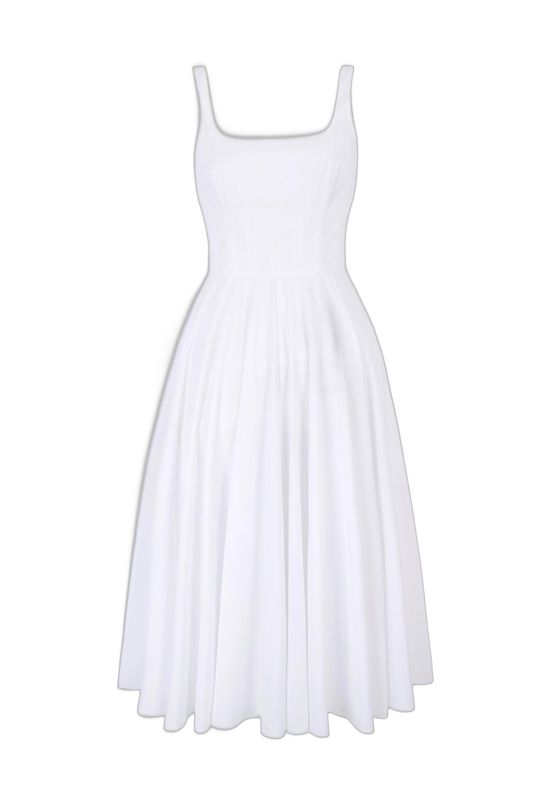 Emilia Wickstead Nikush Dress in White Cotton Poplin