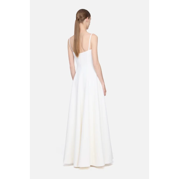 Emilia Wickstead Oceana Dress in Ivory Single Wool Crepe, view 4