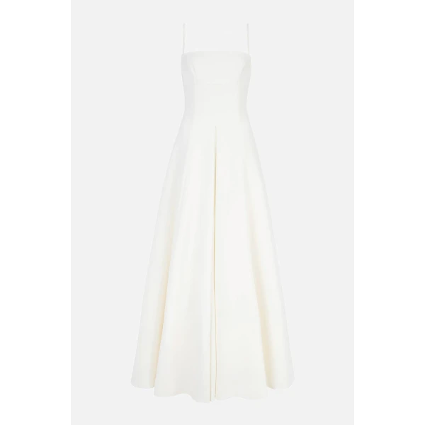 Emilia Wickstead Oceana Dress in Ivory Single Wool Crepe, view 5
