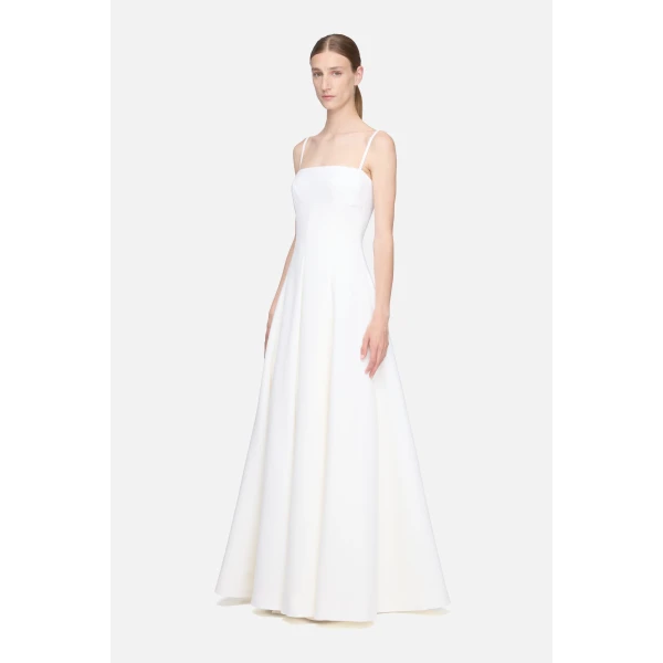 Emilia Wickstead Oceana Dress in Ivory Single Wool Crepe, view 6