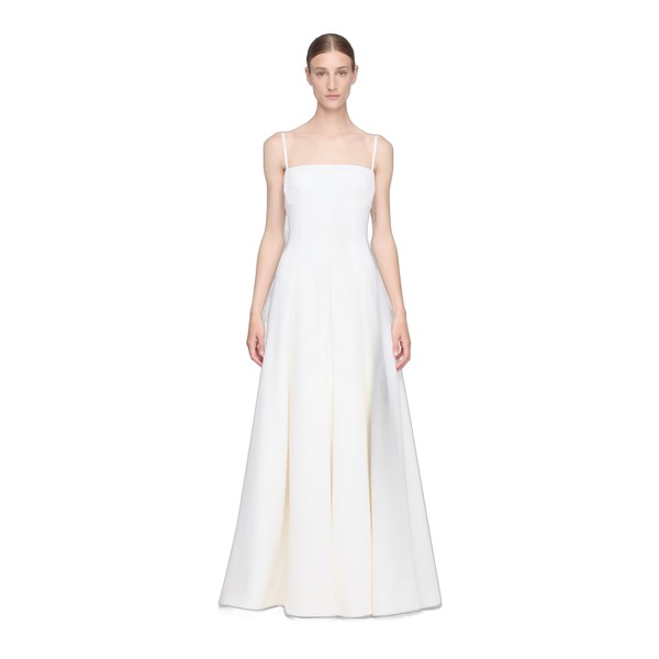 Emilia Wickstead Oceana Dress in Ivory Single Wool Crepe