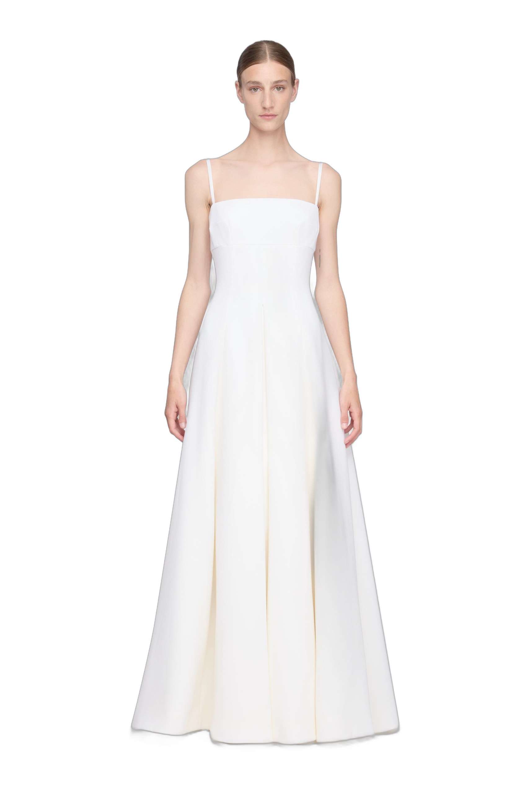 Emilia Wickstead Oceana Dress in Ivory Single Wool Crepe