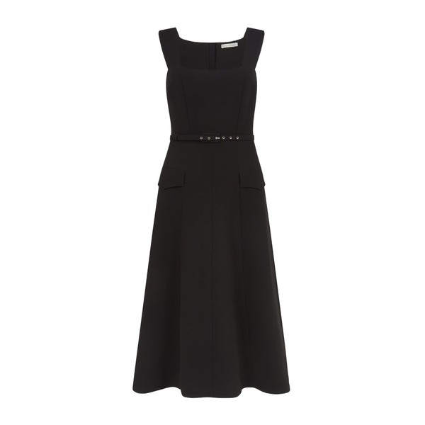 Emilia Wickstead Petra Dress in Black Single Wool Crepe