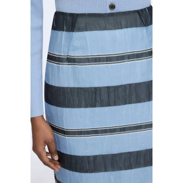 Emilia Wickstead Priya Skirt in Blue & Black Textured Organza, view 5